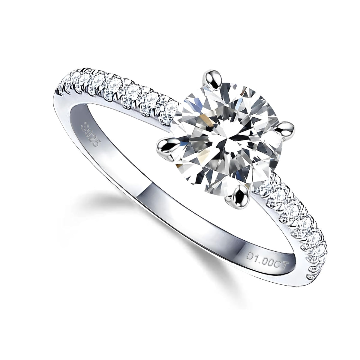 Anillo de compromiso de moissanita 1CT Anillos de plata - Terzo stile