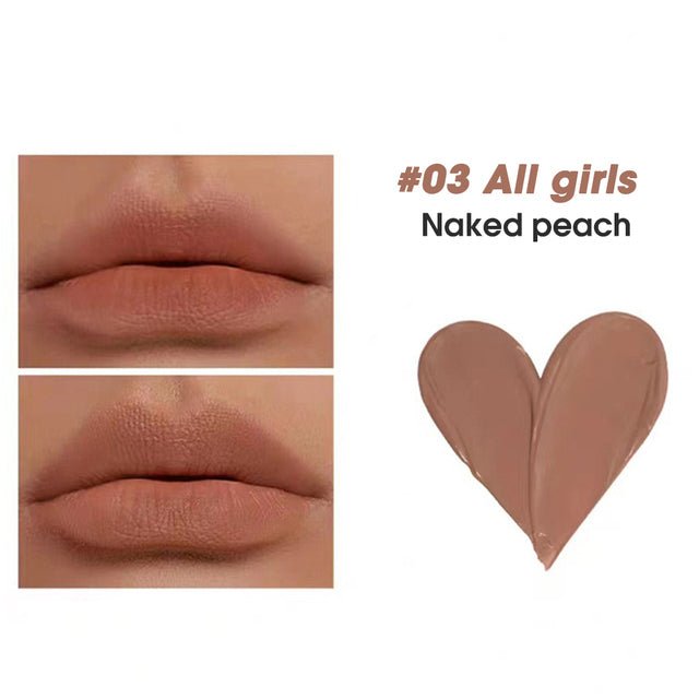 Brillo de Labios Mate Aterciopelado en 5 Colores, Impermeable en forma de Corazón - Terzo stile
