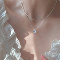 Collar de aleación de piedra lunar de doble capa para mujer - Terzo stile