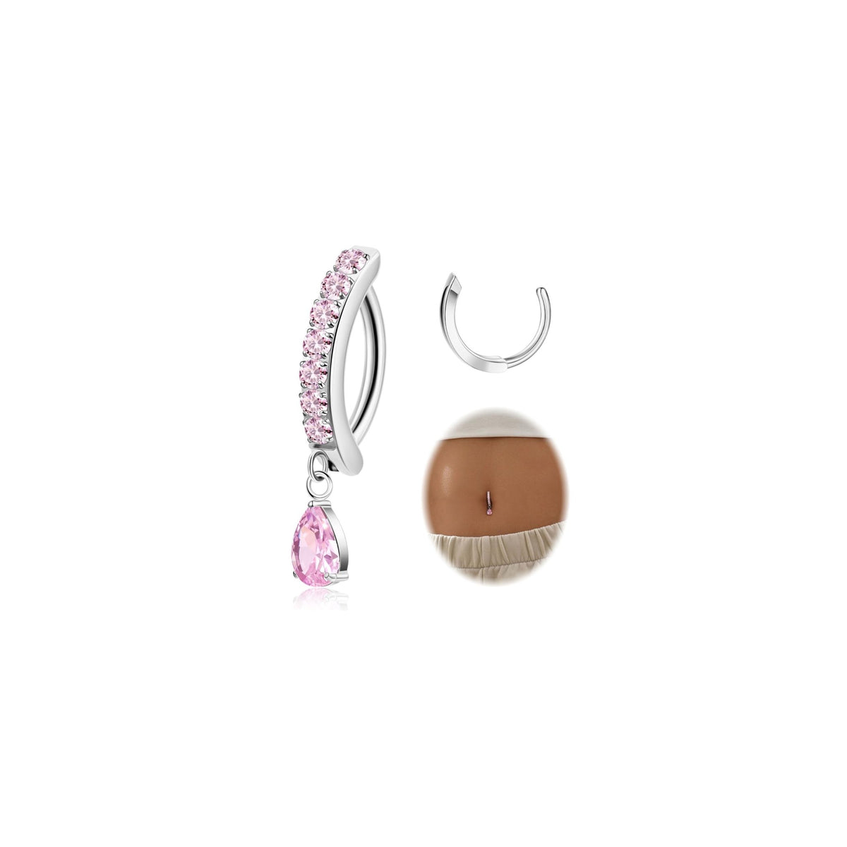 Piercing de vientre hipoalergénico Joyería Rosa - Terzo stile